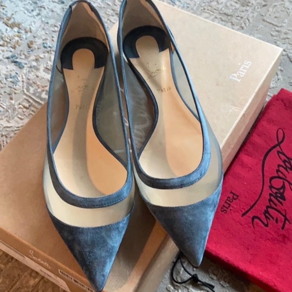 Christian Louboutin Galativi Suede/Mesh Flats